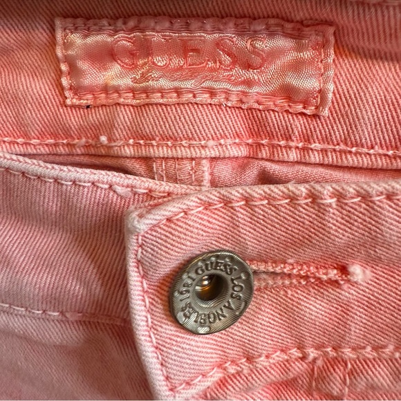 Guess Vintage Pink Wash Ankle Cropped Brittney Jeans with Stretch Y2K 90s - Picture 5 of 9